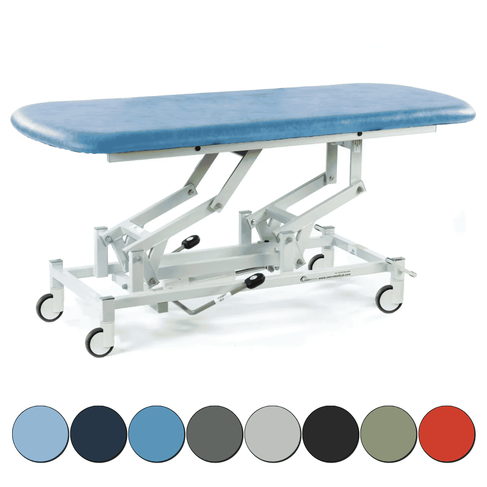 Hydraulic Therapy Hygiene Table with Central Locking Wheels