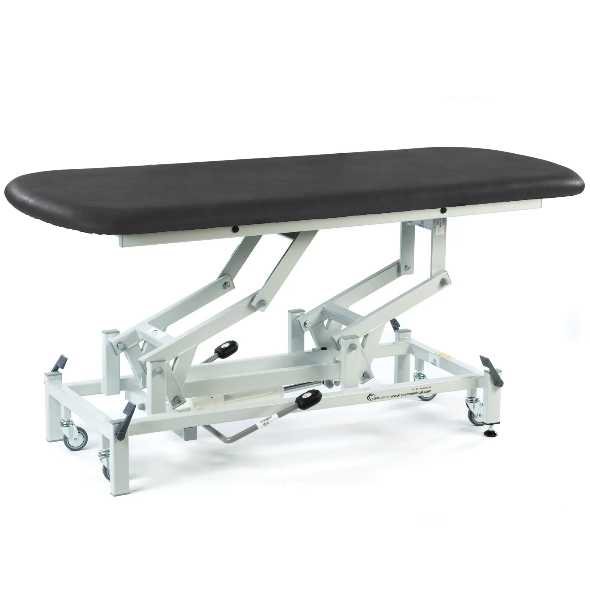 hydraulic therapy hygiene table with retractable wheels black