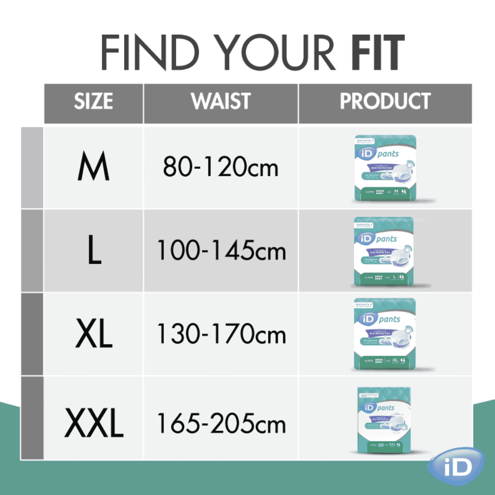 id pants super size chart