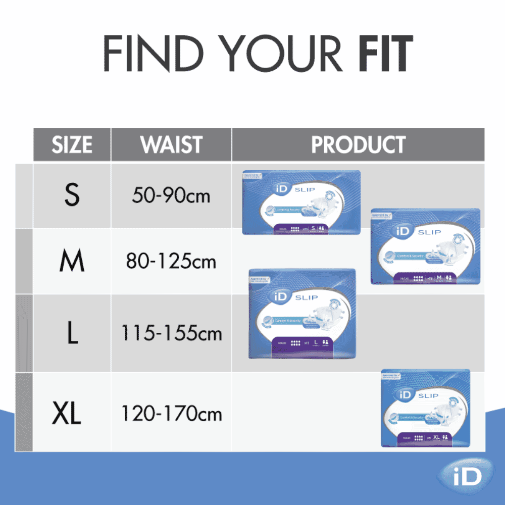 id slip maxi size chart
