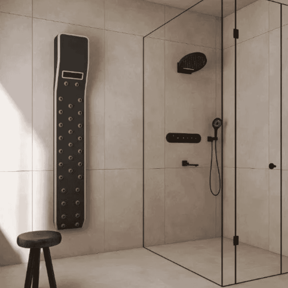idry evolve body dryer anthracite in bathroom