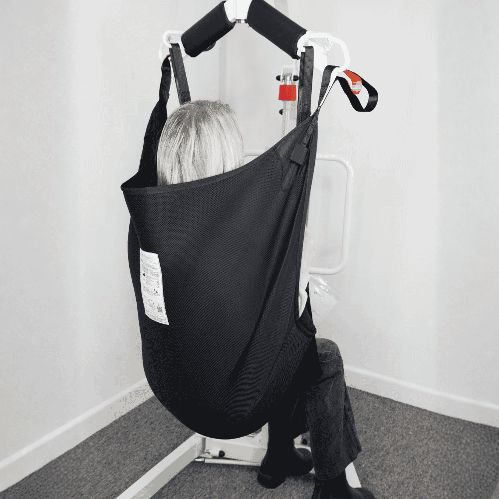 in chair hammock sling in use from back