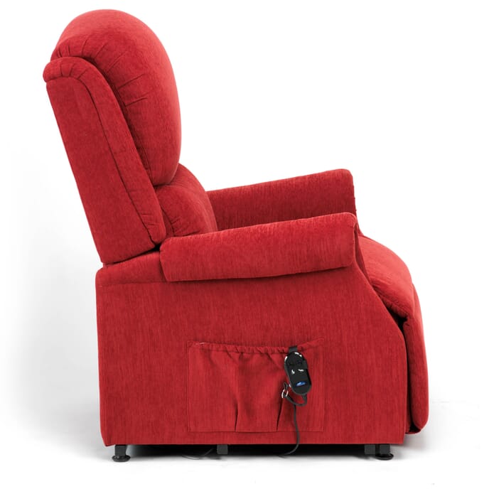 indiana rise and recline chair berry from side