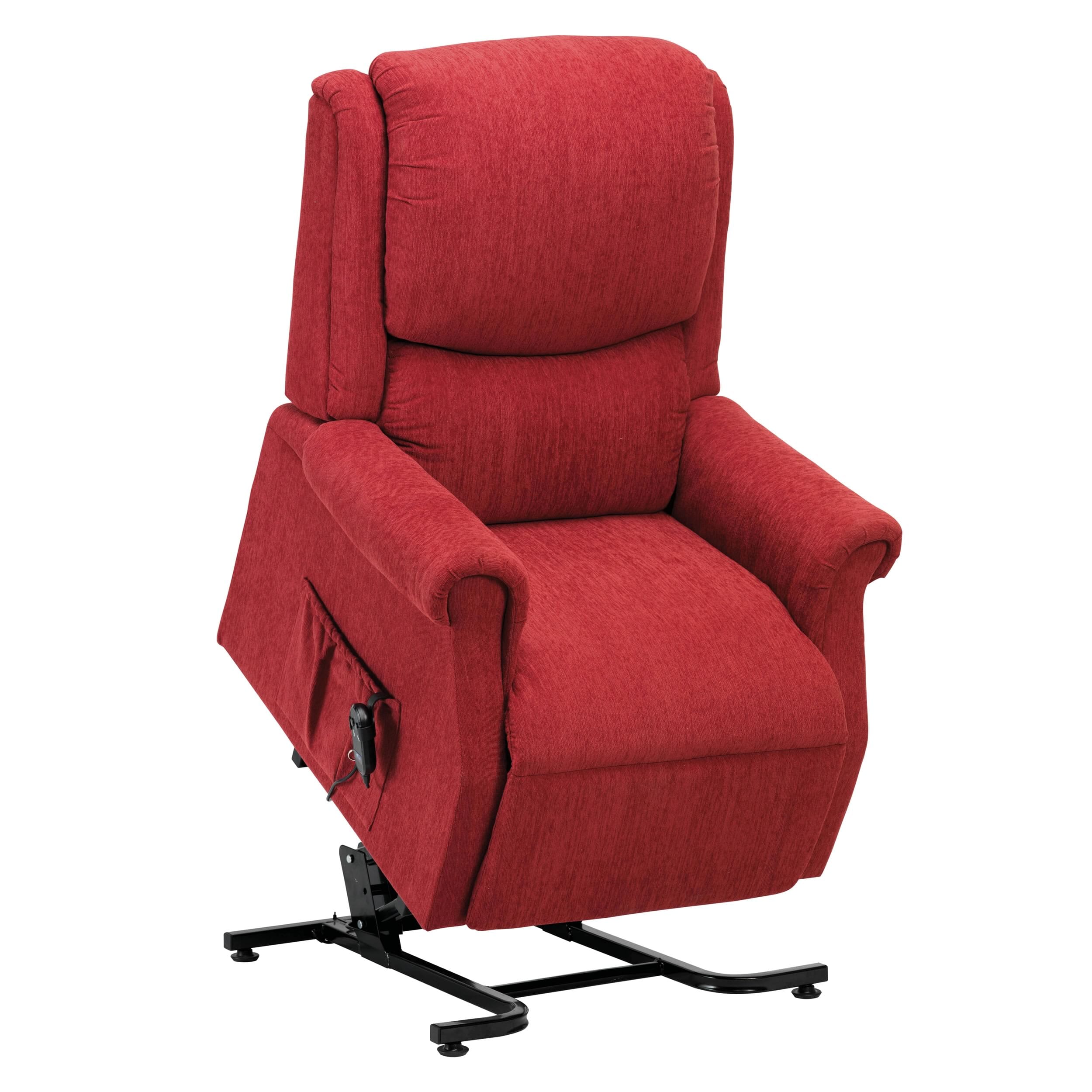 indiana rise and recline chair berry raised up