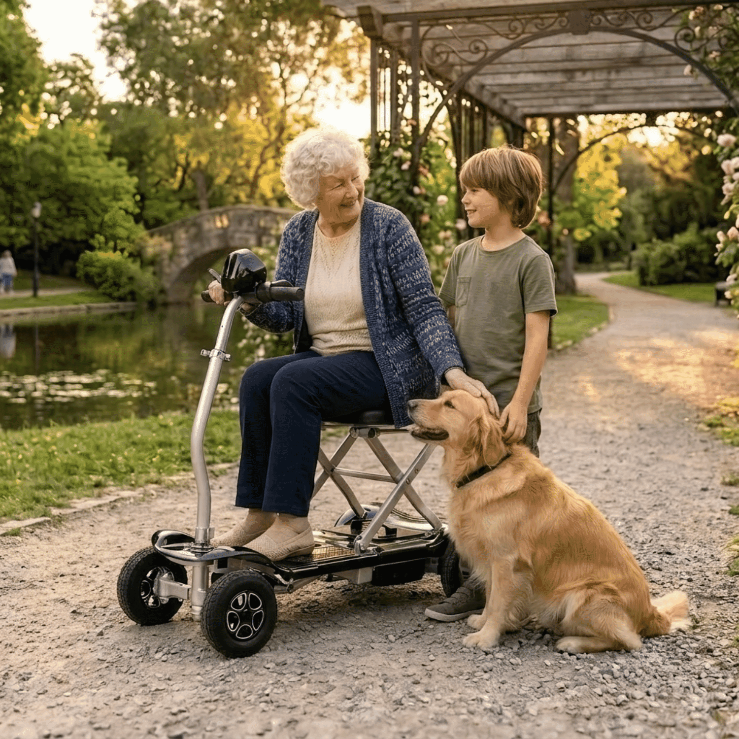 instafold folding mobility scooter black in use lifestyle