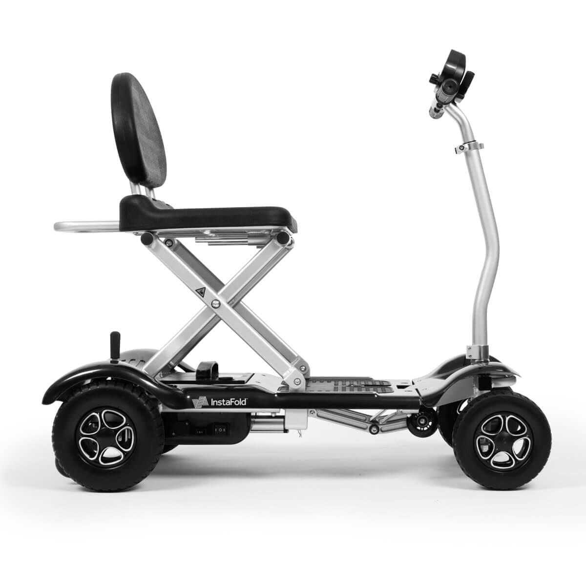 instafold folding mobility scooter black side view