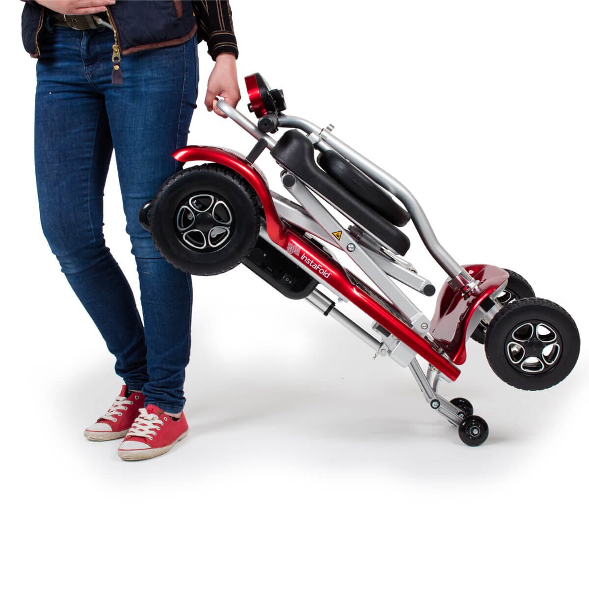 instafold folding mobility scooter red 2