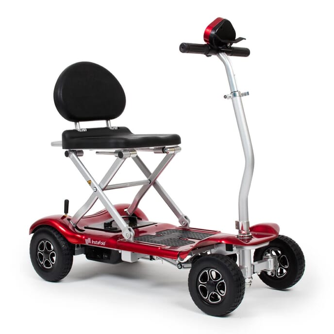 instafold folding mobility scooter red