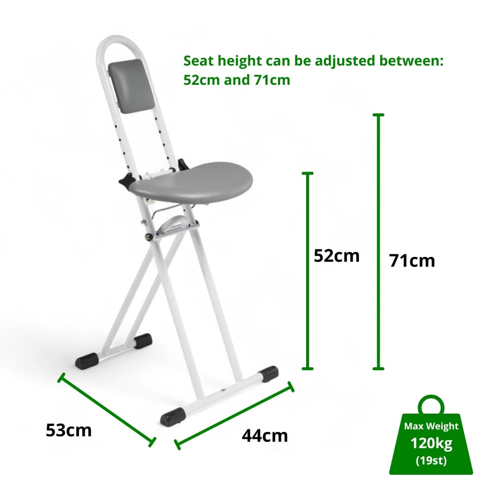 ironing perching stool dimensions