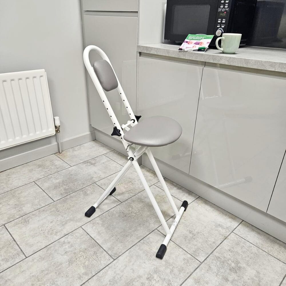 ironing perching stool in kitchen low seat