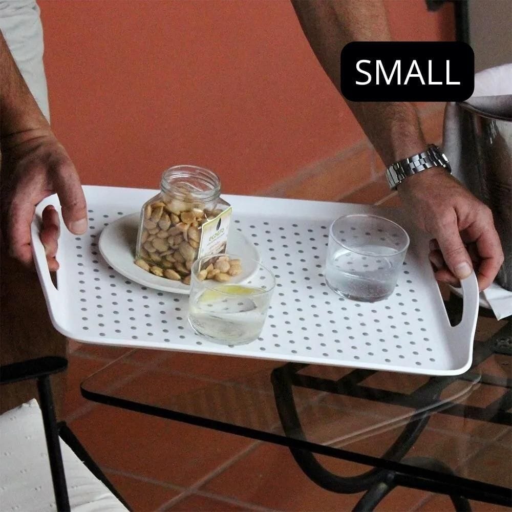 isagi non slip dinner tray white grey