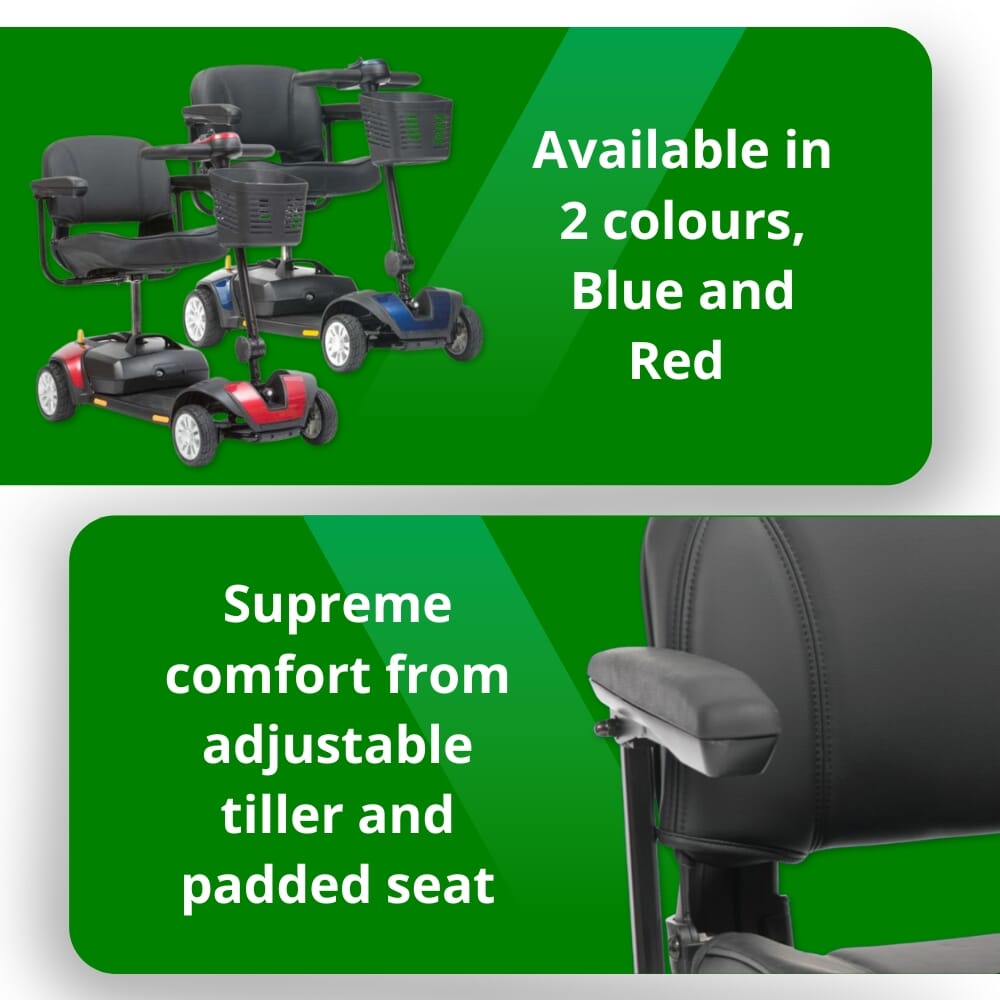 jaunt mobility scooter features colours and seat
