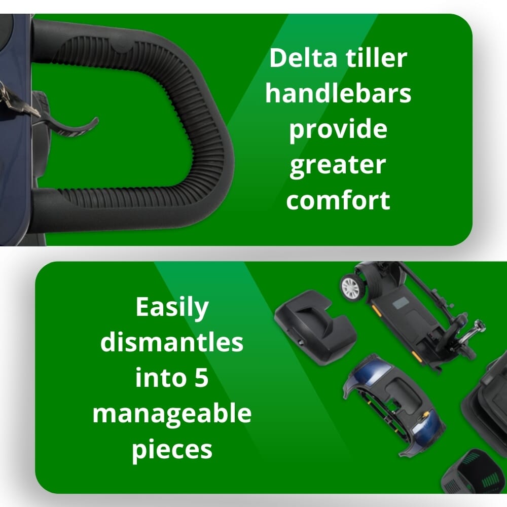 jaunt mobility scooter features tiller and dismantle