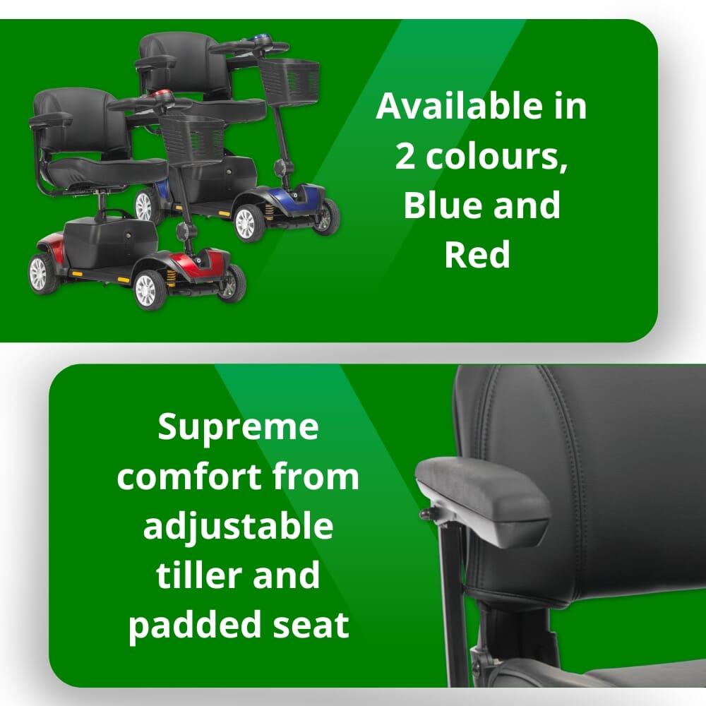 jaunt plus mobility scooter features colours and seat