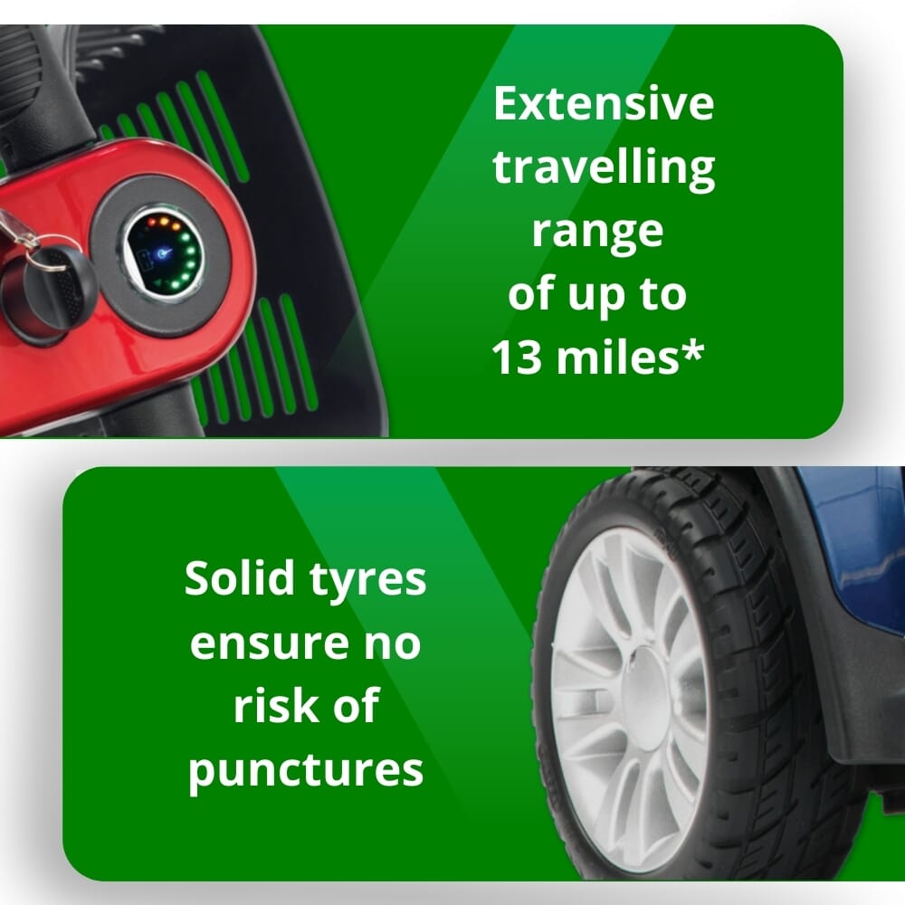 jaunt plus mobility scooter features range and tyres