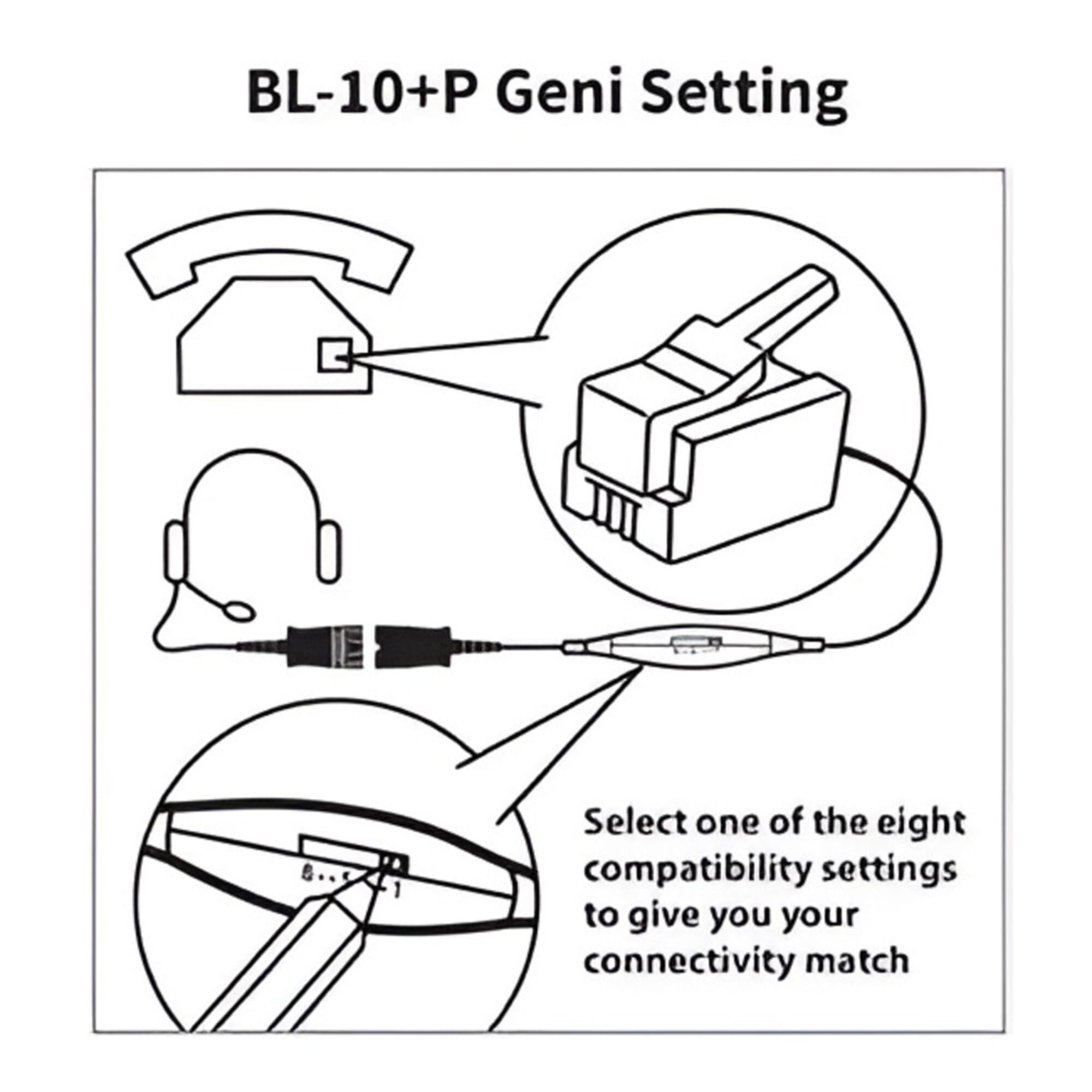 jpl hac 2 headset with bl 10p geni cable 6