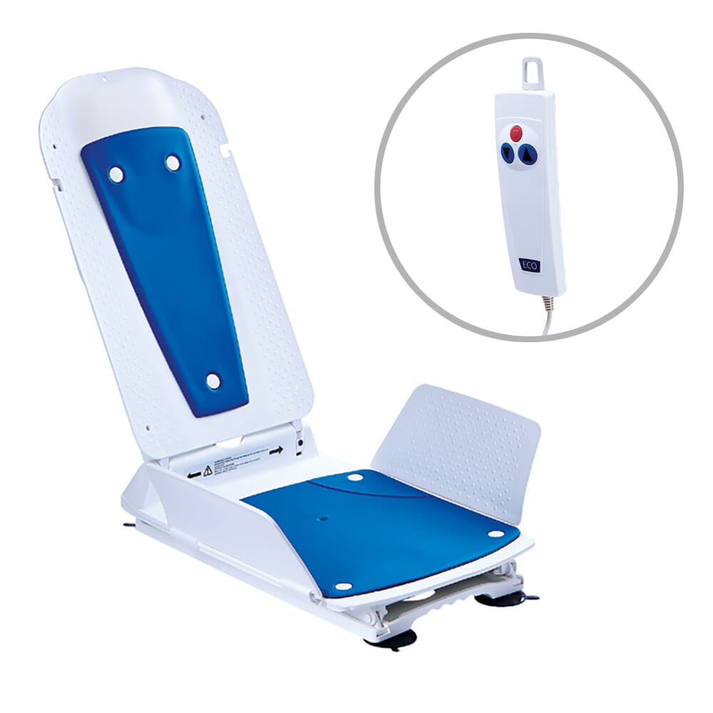 kanjo power bathlift reclined showing handset