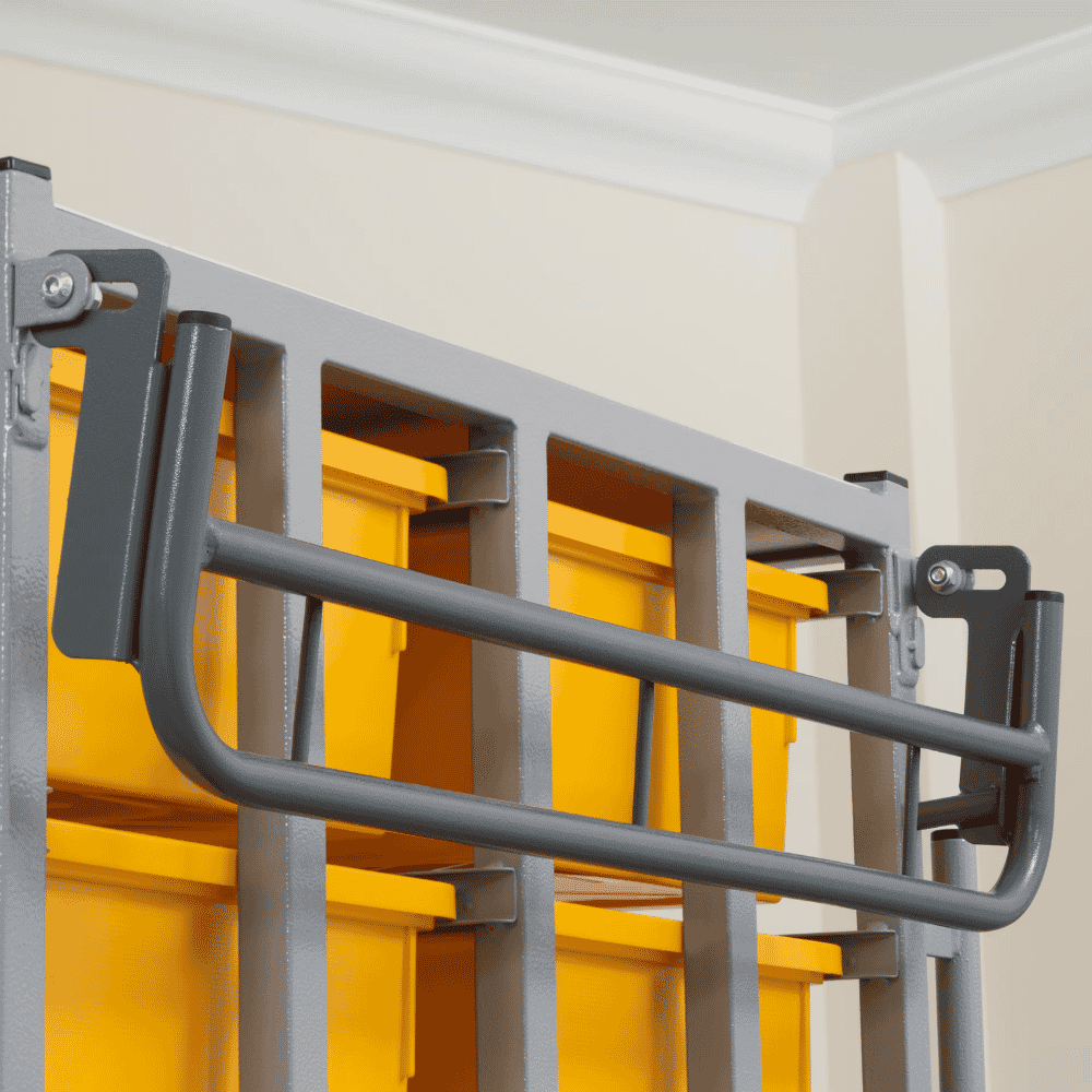 karri cart twin laundry trolley 16 trays with fold up hanging rail 3