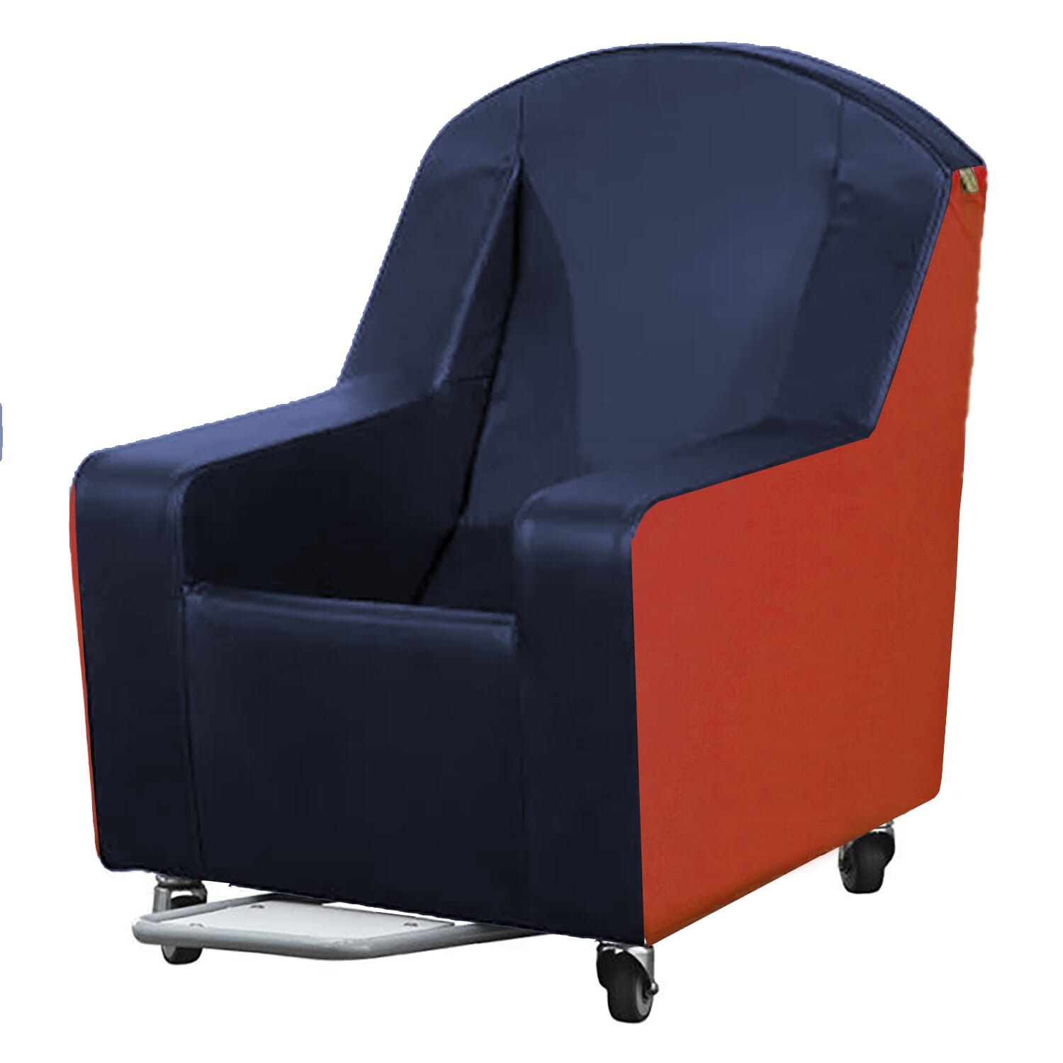 View Kirton Stirling Chair with Sliding Footrest Navy Dartex Purely Vinyl information