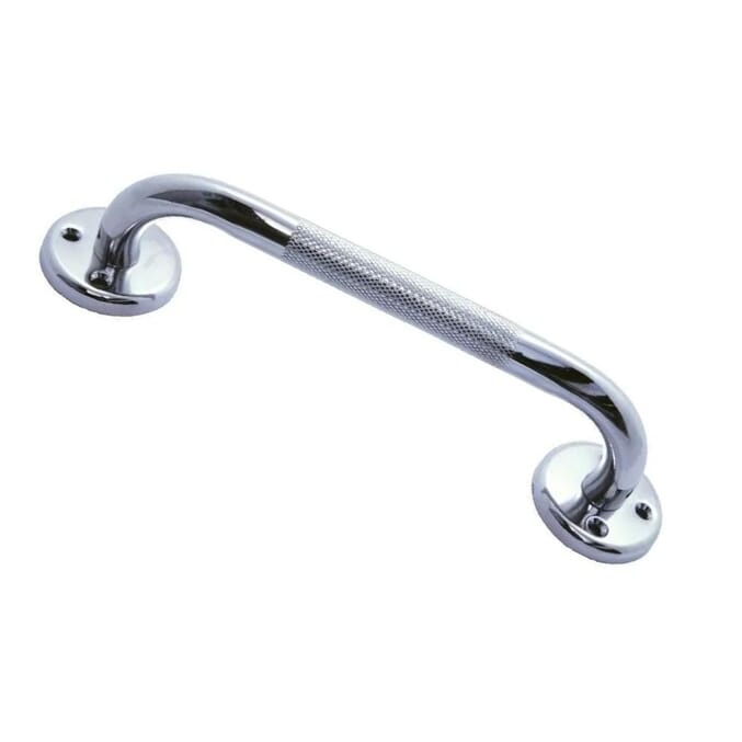 knurled chrome steel safety grab rail 15 inch