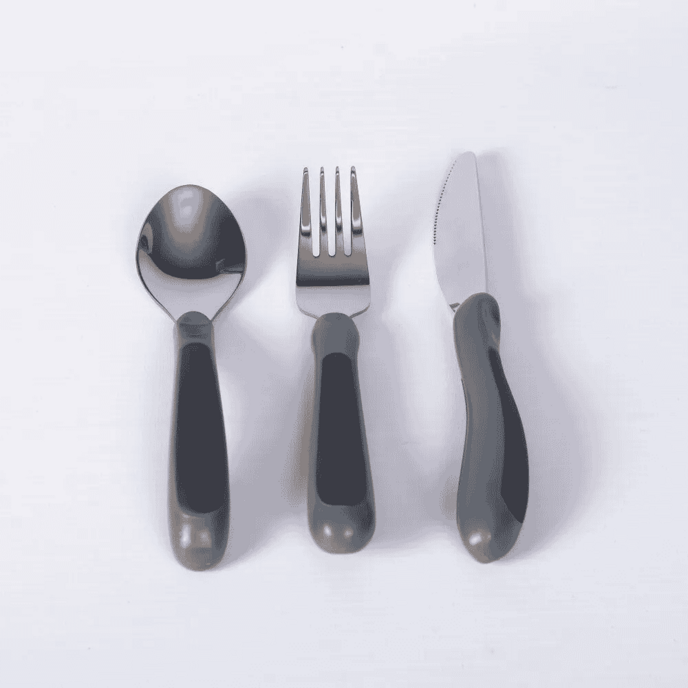 kura care adult cutlery set black