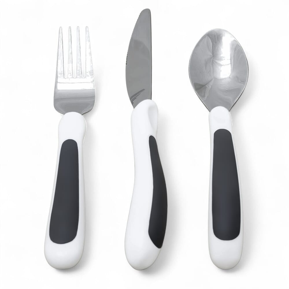 kura care adult cutlery set white flat