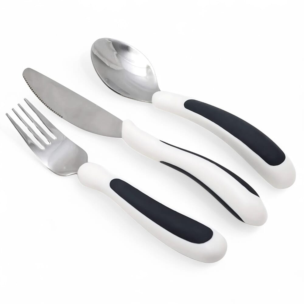 kura care adult cutlery set white