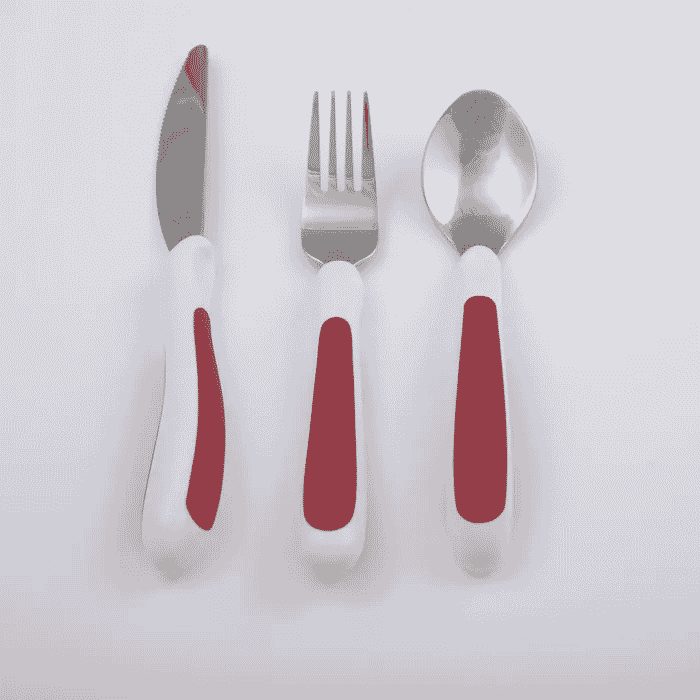 View Kura Care Adult Profiled Cutlery Set Red information