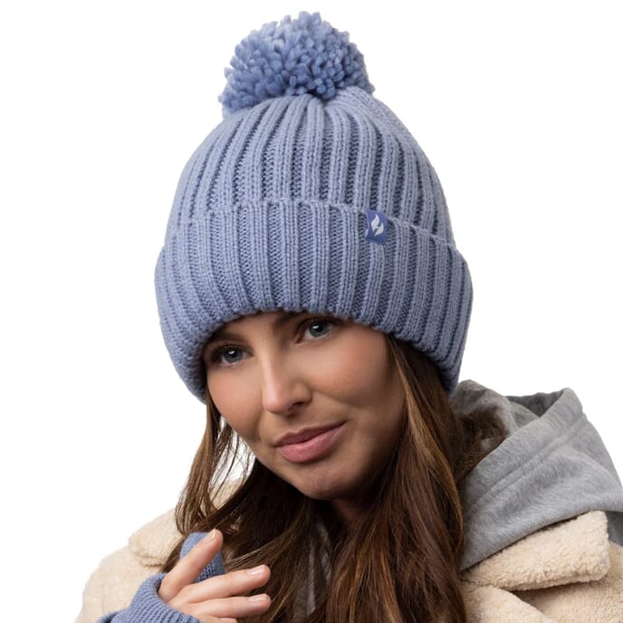 ladies arden pom hat dusky blue