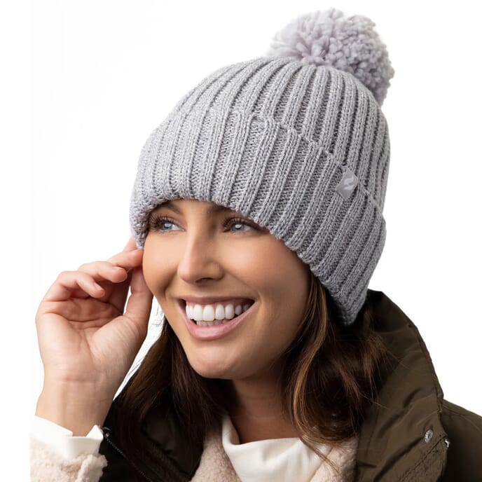 ladies arden pom hat light grey