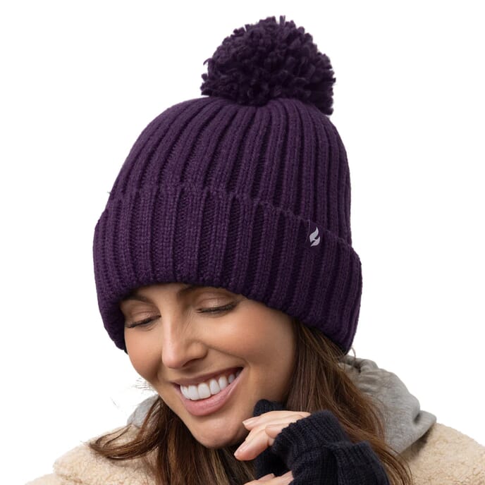 ladies arden pom hat purple