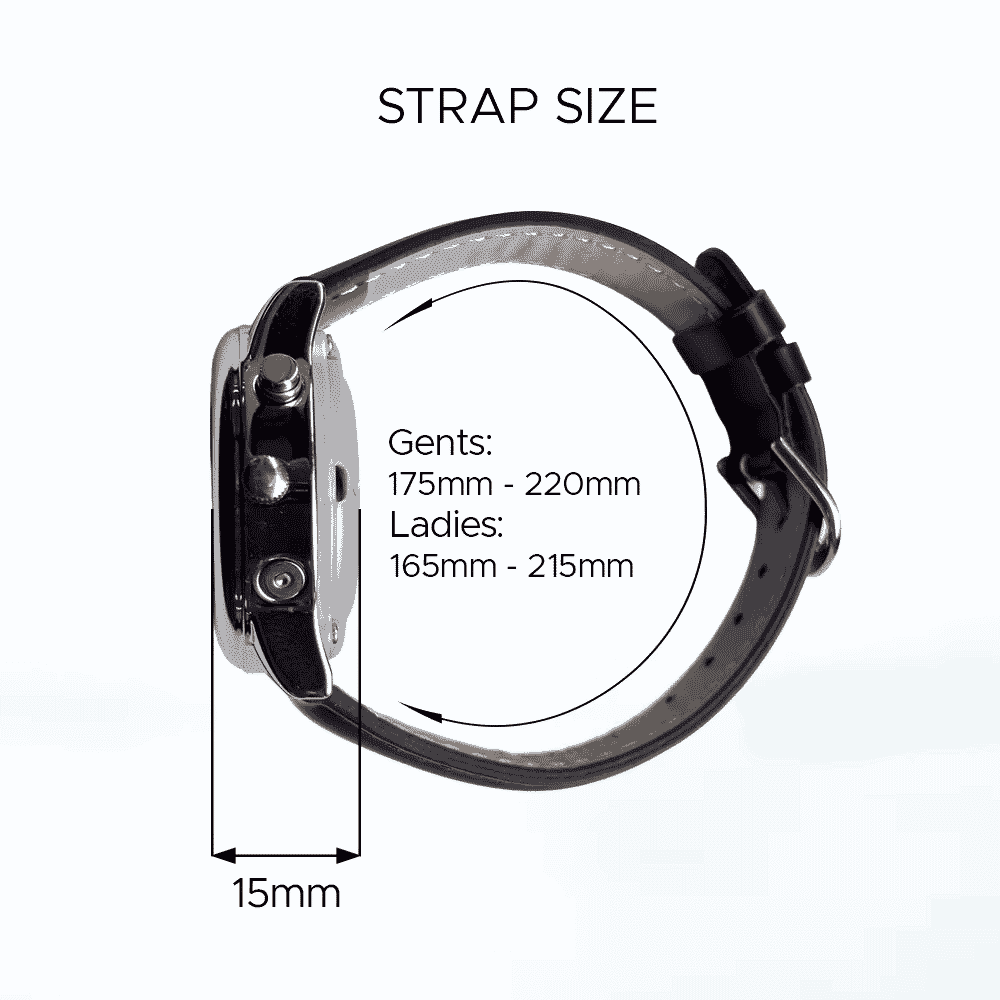 ladies atomic talking watch with leather strap length