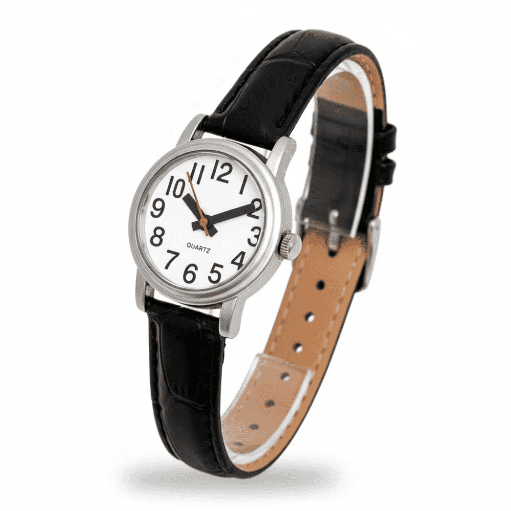 ladies clear time watch side