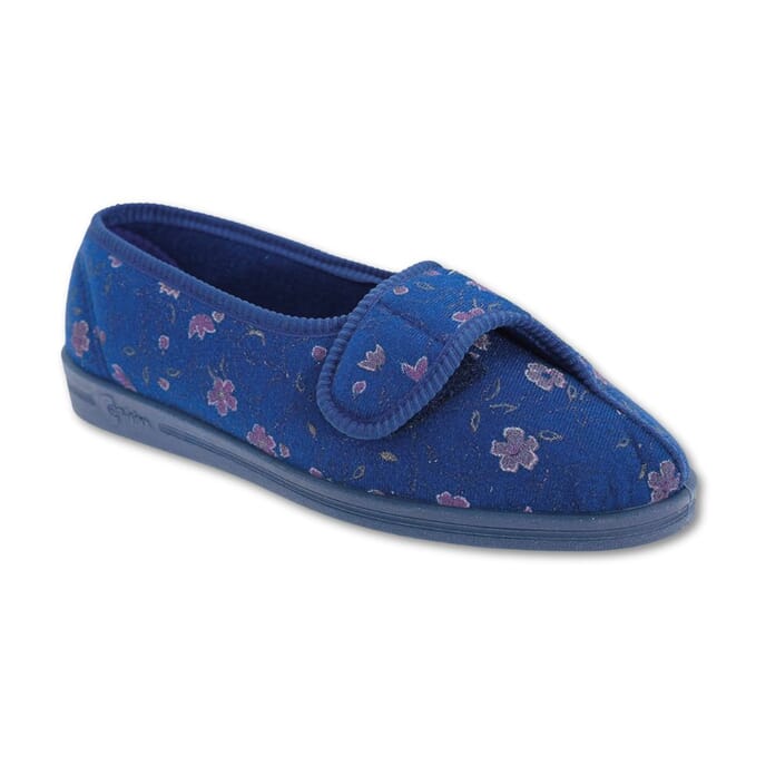 ladies diana slipper blue floral