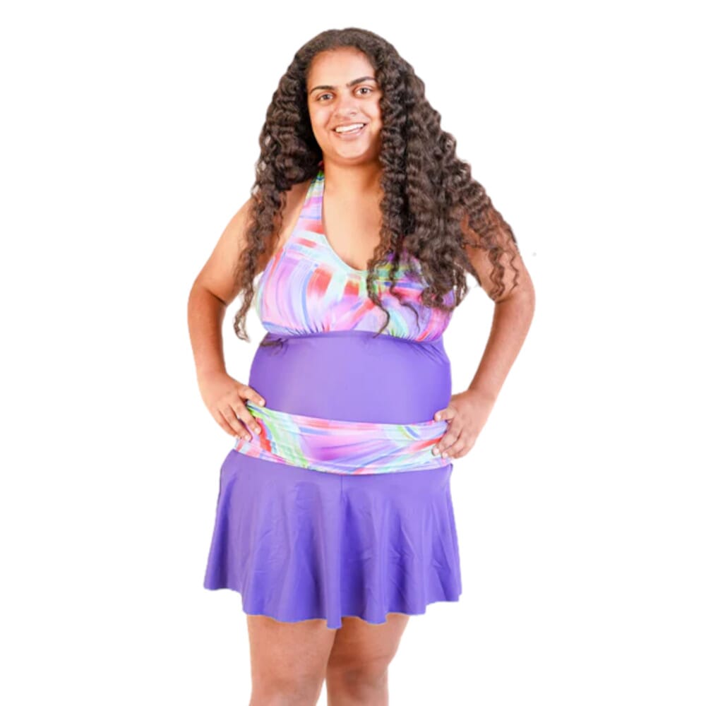 Ladies Swimdress - Indigo Wave