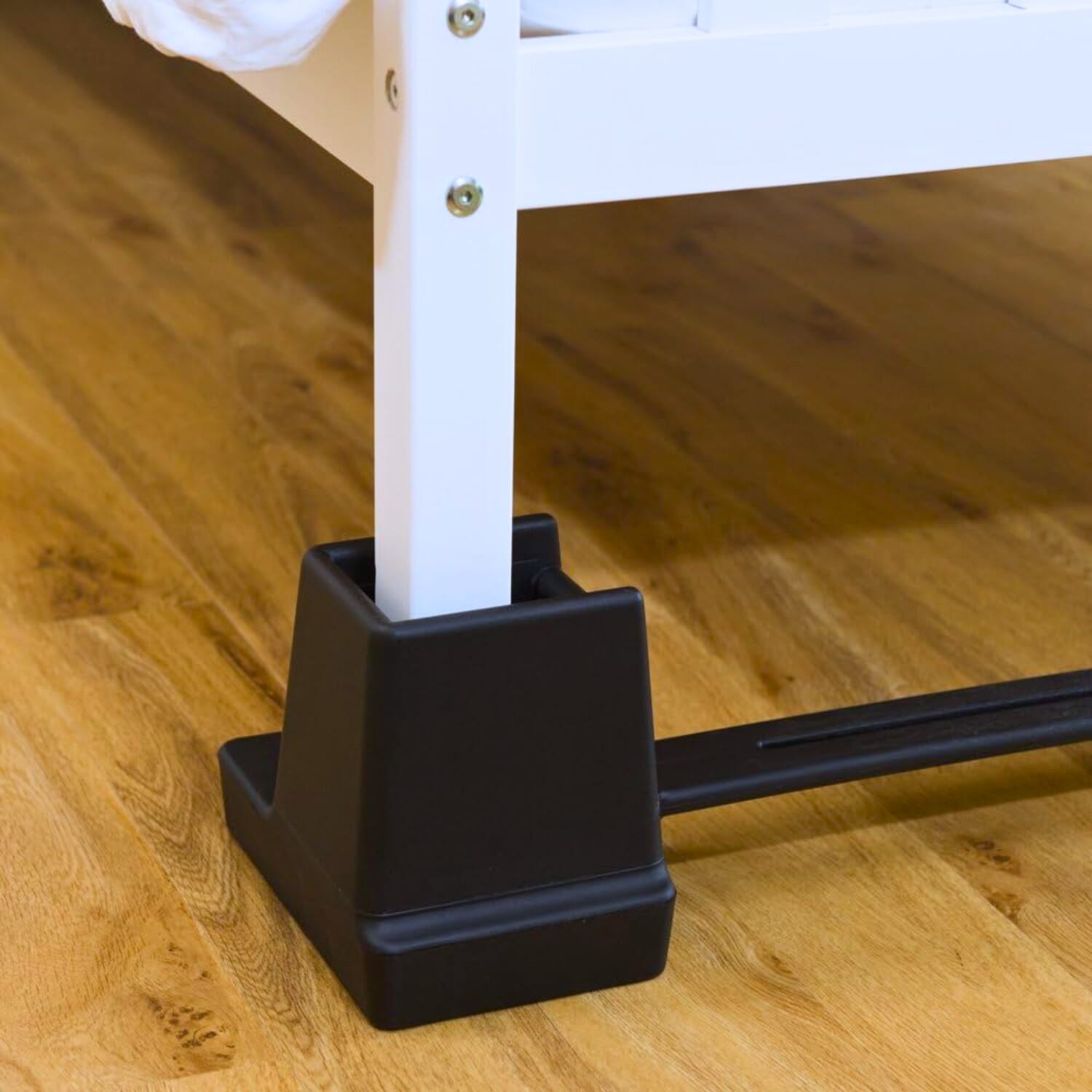 langham linked bed raiser on bed