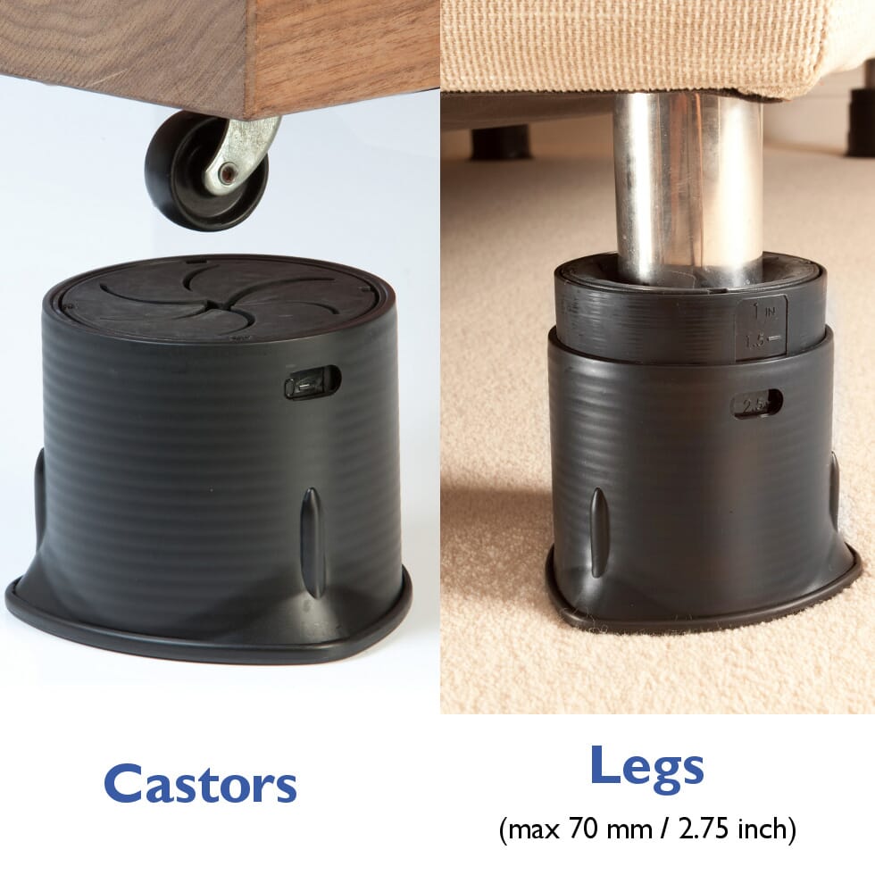 langham suregrip raisers for legs and castors