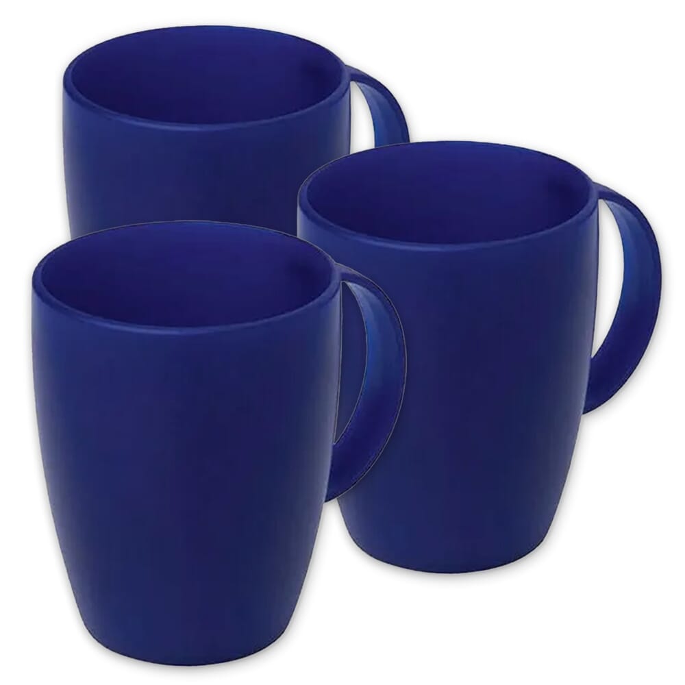 Independence Clear Mugs with Two Handles 3 Pack : 9 ounce clear cups with  handles and lids helpful for arthritic hands