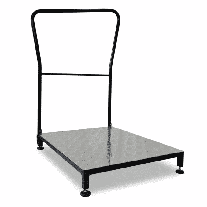 large metal half step step with one handle