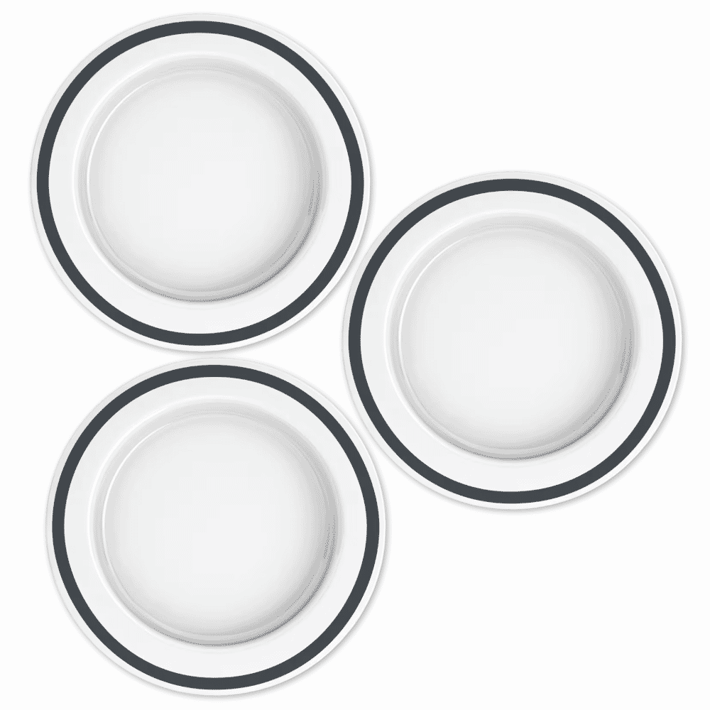 large plate with sloped base anthracite rim pack of 3