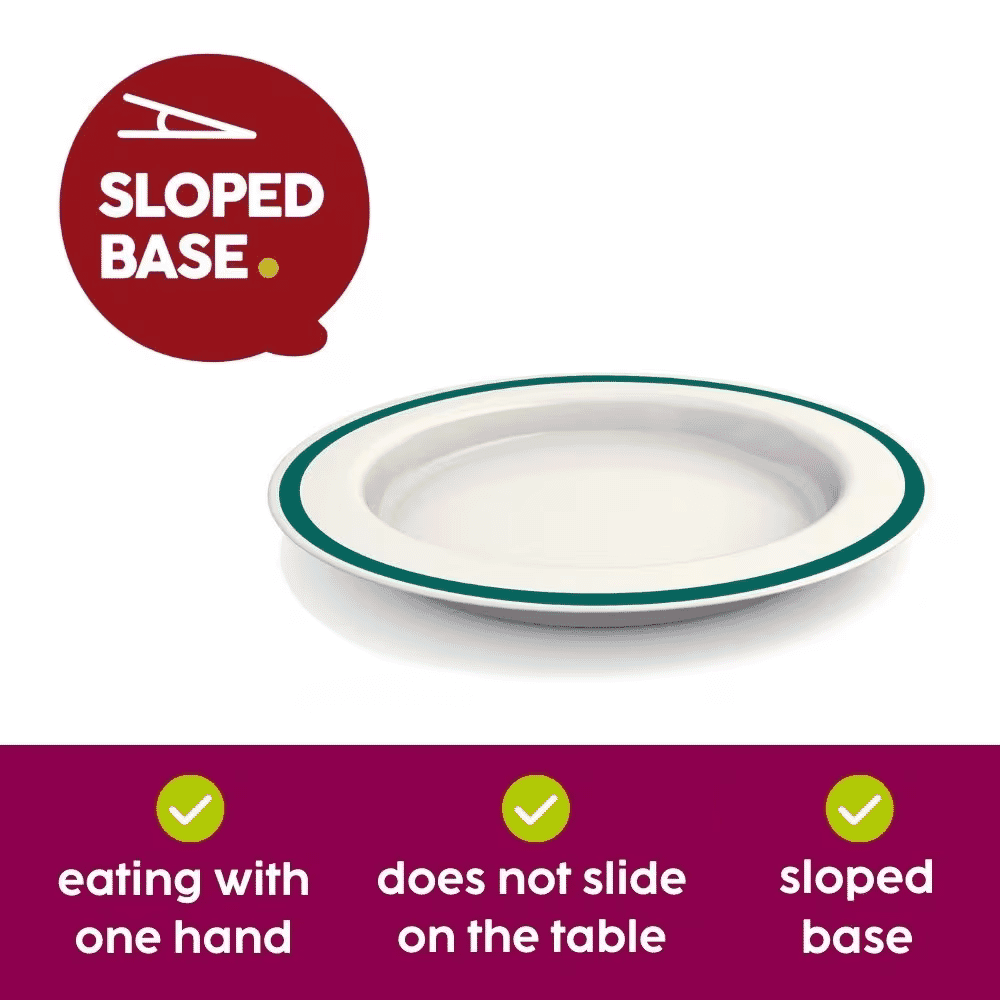 large plate with sloped base benefits