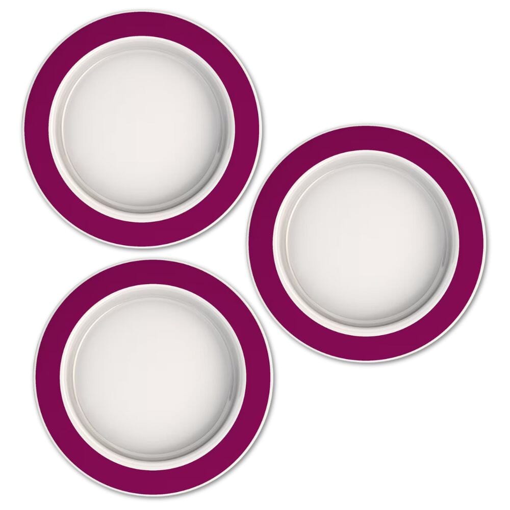 View Large Plate with Sloped Base Blackberry Rim Pack of 3 information