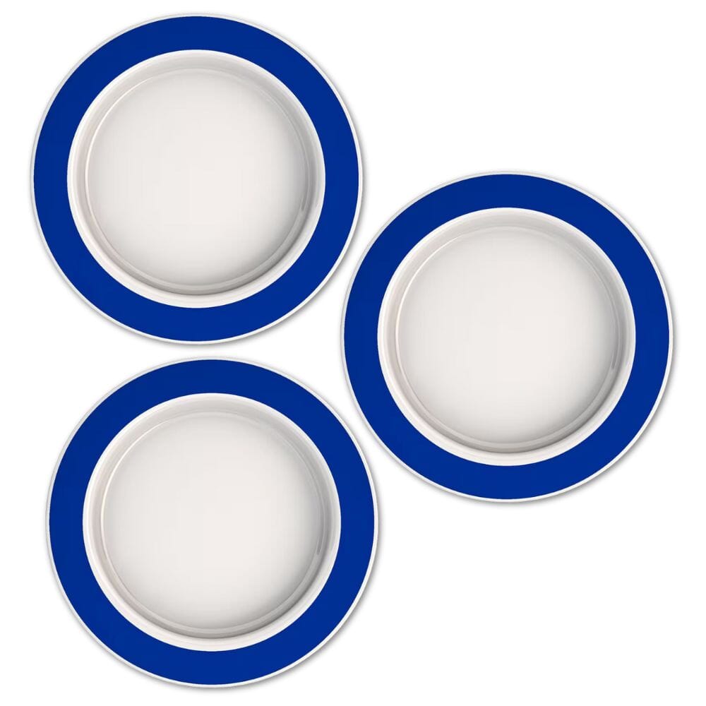 View Large Plate with Sloped Base Blue Rim Pack of 3 information