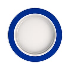 Large Plate with Sloped Base - Rim Blue