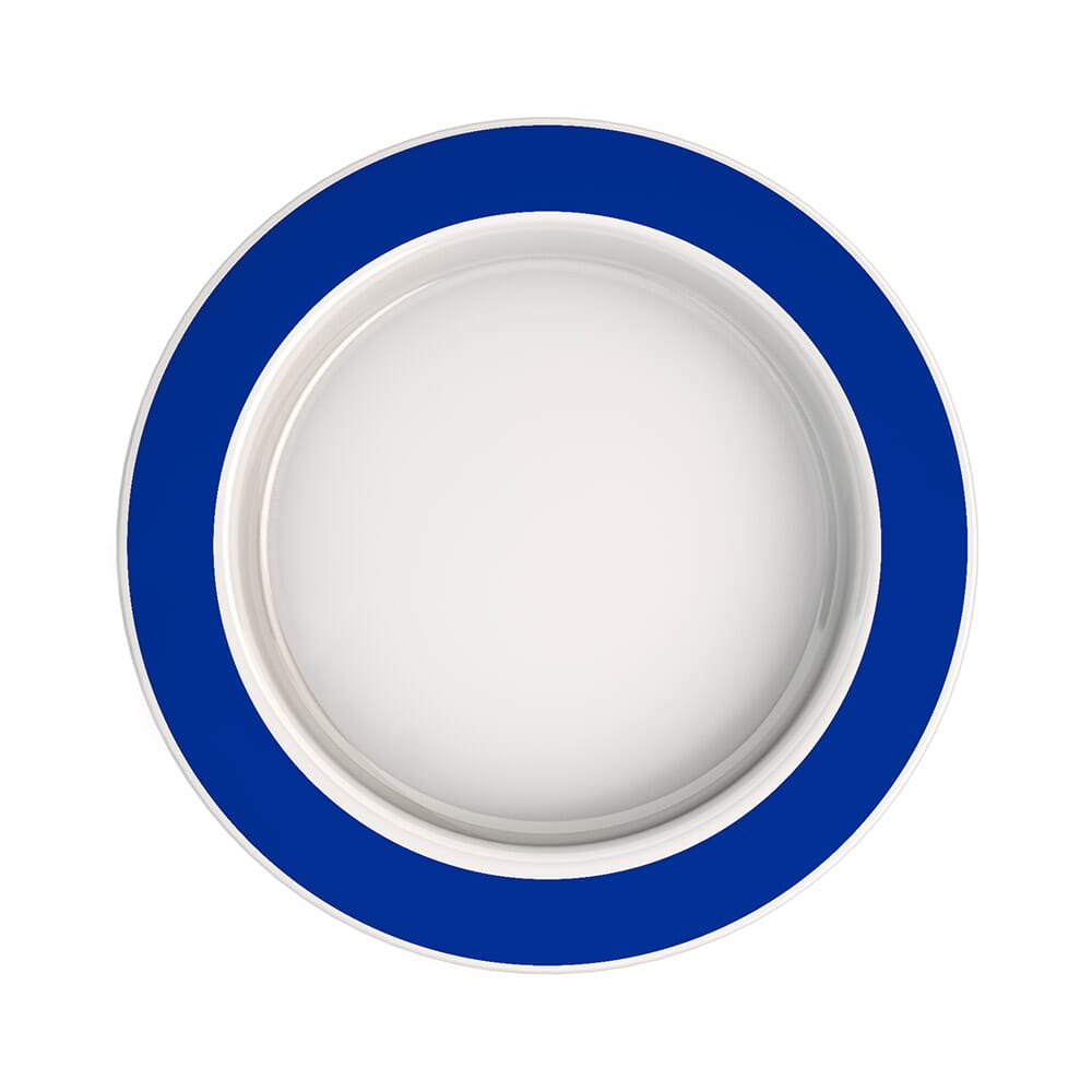 large plate with sloped base rim blue