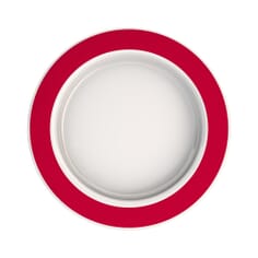 Large Plate with Sloped Base - Rim Red