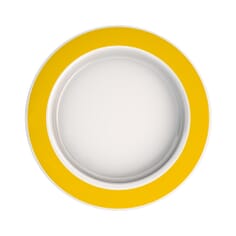 Large Plate with Sloped Base - Rim Yellow