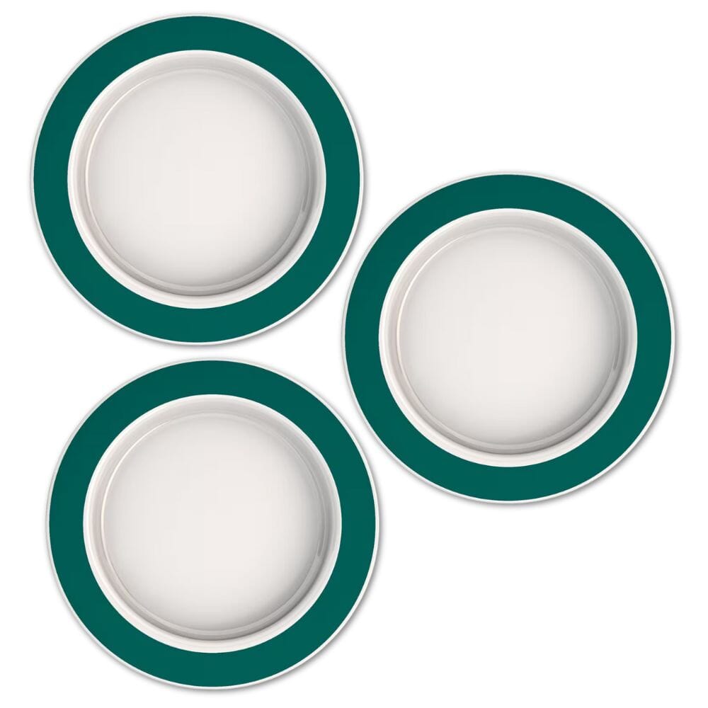 View Large Plate with Sloped Base Teal Rim Pack of 3 information