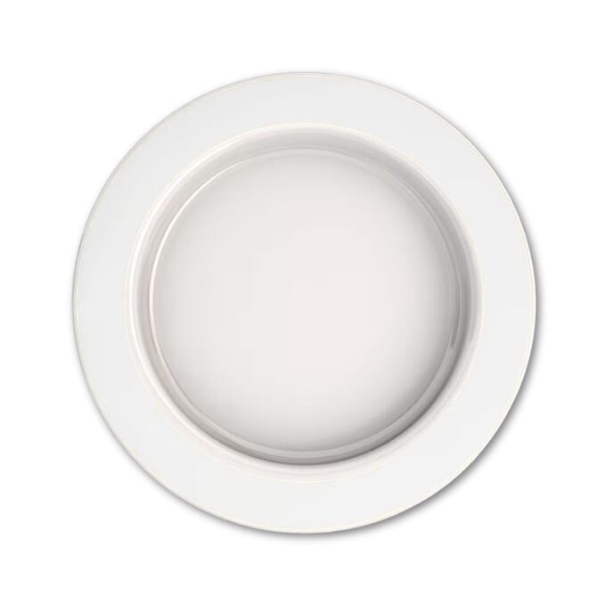 large plate with sloped base white rim