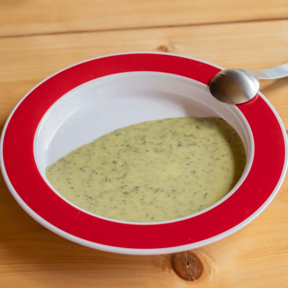 large plate with sloped base